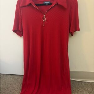 Modcloth Red Polo Zip-up Dress